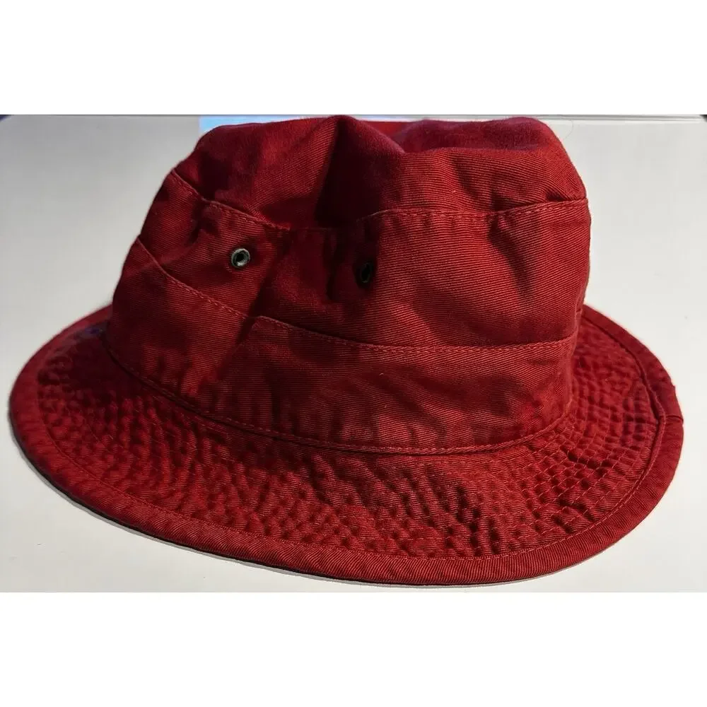 Polo Ralph Lauren Bucket Hat Red XLarge Cotton Pony Logo Outdoors Classic Casual